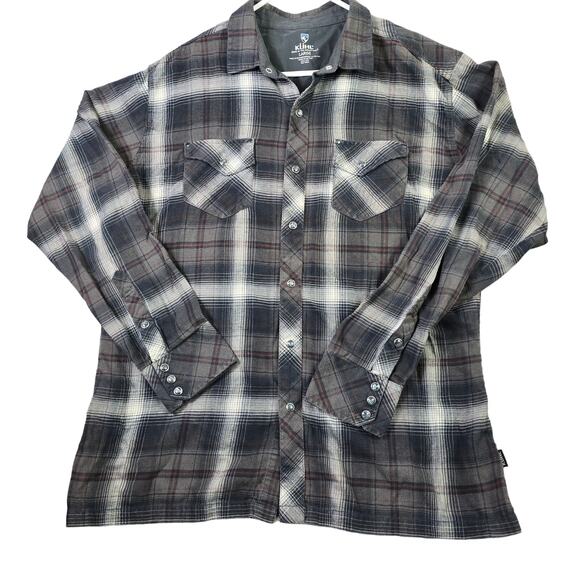 Kuhl Other - Kuhl Lowdown Flannel Shirt Men's Large Plaid Pearl Snap Western Outdoors Work
